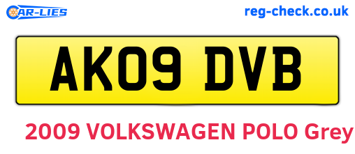AK09DVB are the vehicle registration plates.
