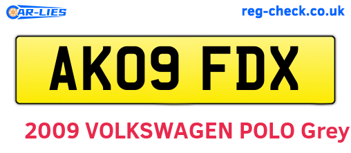 AK09FDX are the vehicle registration plates.