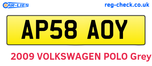 AP58AOY are the vehicle registration plates.
