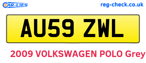 AU59ZWL are the vehicle registration plates.