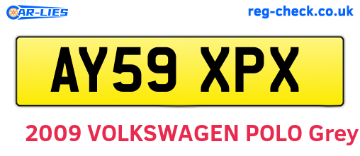 AY59XPX are the vehicle registration plates.