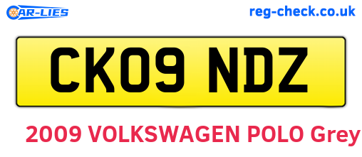 CK09NDZ are the vehicle registration plates.