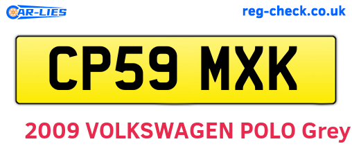 CP59MXK are the vehicle registration plates.