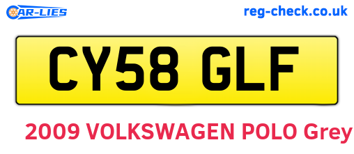 CY58GLF are the vehicle registration plates.