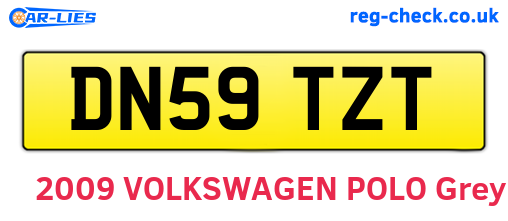 DN59TZT are the vehicle registration plates.