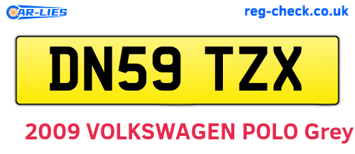DN59TZX are the vehicle registration plates.
