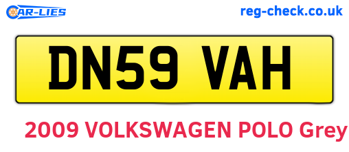 DN59VAH are the vehicle registration plates.