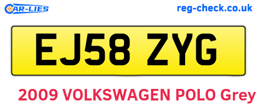 EJ58ZYG are the vehicle registration plates.