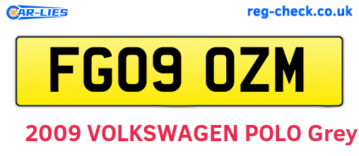 FG09OZM are the vehicle registration plates.