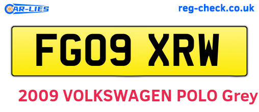 FG09XRW are the vehicle registration plates.