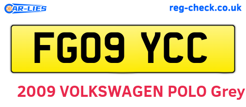 FG09YCC are the vehicle registration plates.