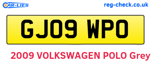 GJ09WPO are the vehicle registration plates.