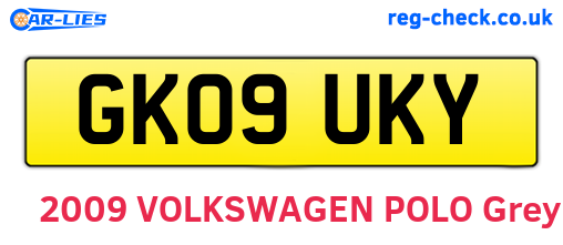 GK09UKY are the vehicle registration plates.