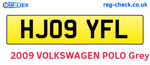 HJ09YFL are the vehicle registration plates.