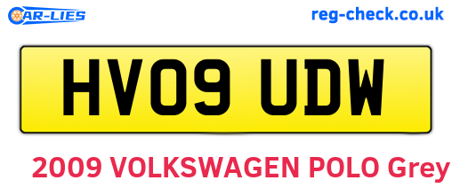 HV09UDW are the vehicle registration plates.