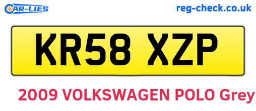 KR58XZP are the vehicle registration plates.