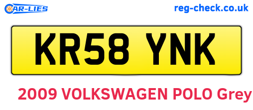 KR58YNK are the vehicle registration plates.