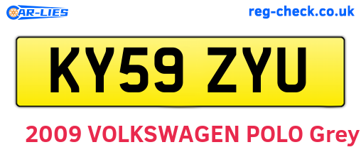 KY59ZYU are the vehicle registration plates.
