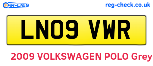 LN09VWR are the vehicle registration plates.