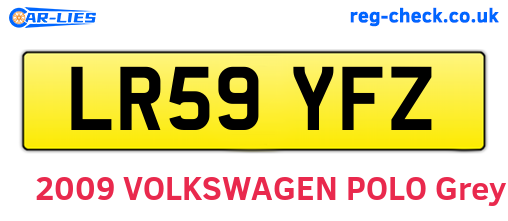 LR59YFZ are the vehicle registration plates.