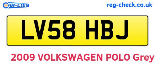 LV58HBJ are the vehicle registration plates.