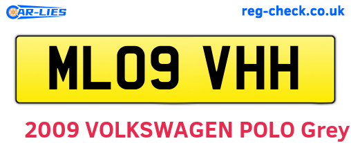 ML09VHH are the vehicle registration plates.