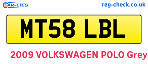 MT58LBL are the vehicle registration plates.