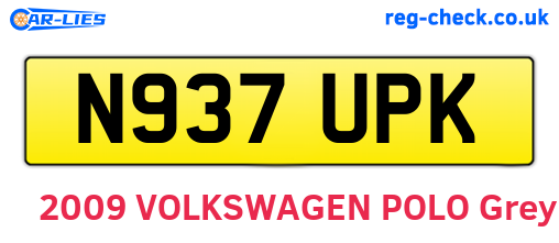 N937UPK are the vehicle registration plates.