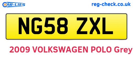 NG58ZXL are the vehicle registration plates.