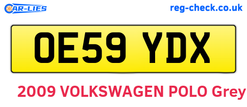 OE59YDX are the vehicle registration plates.