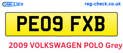 PE09FXB are the vehicle registration plates.