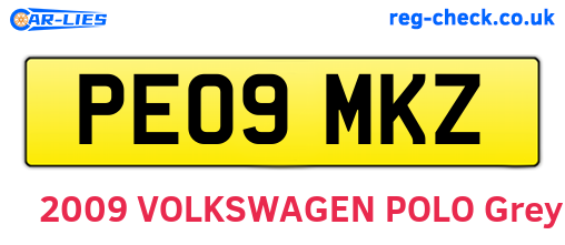 PE09MKZ are the vehicle registration plates.