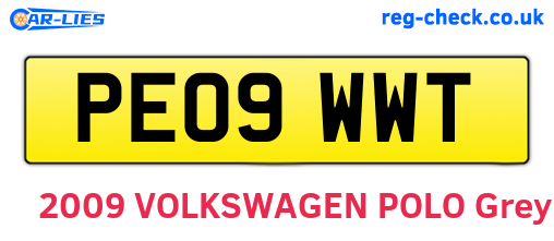 PE09WWT are the vehicle registration plates.