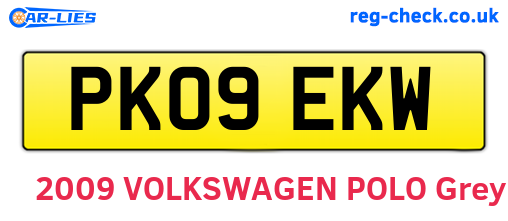 PK09EKW are the vehicle registration plates.