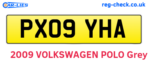 PX09YHA are the vehicle registration plates.