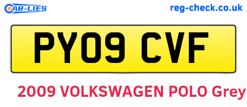 PY09CVF are the vehicle registration plates.
