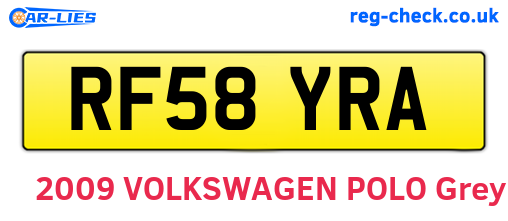 RF58YRA are the vehicle registration plates.