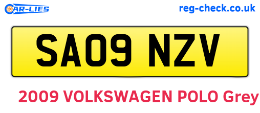 SA09NZV are the vehicle registration plates.