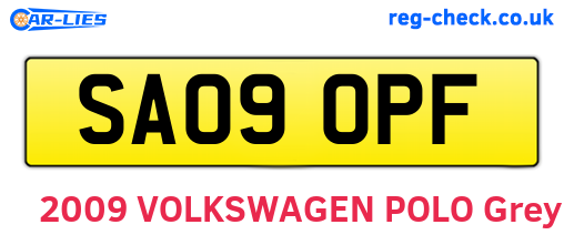 SA09OPF are the vehicle registration plates.