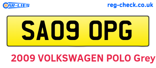 SA09OPG are the vehicle registration plates.