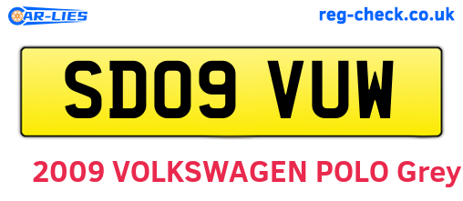 SD09VUW are the vehicle registration plates.