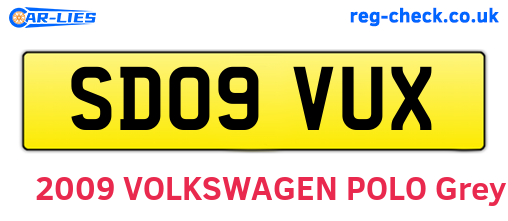 SD09VUX are the vehicle registration plates.
