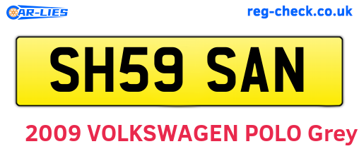 SH59SAN are the vehicle registration plates.