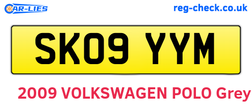 SK09YYM are the vehicle registration plates.