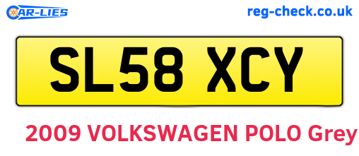 SL58XCY are the vehicle registration plates.