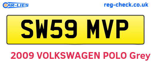 SW59MVP are the vehicle registration plates.