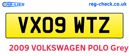 VX09WTZ are the vehicle registration plates.
