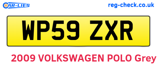 WP59ZXR are the vehicle registration plates.