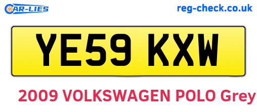 YE59KXW are the vehicle registration plates.