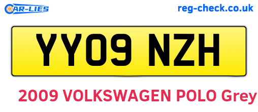 YY09NZH are the vehicle registration plates.